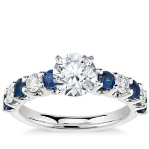 Luna Sapphire and Diamond Engagement Ring in Platinum