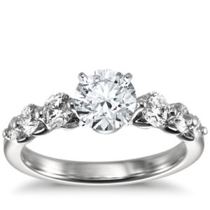 Floating Diamond Engagement Ring in Platinum