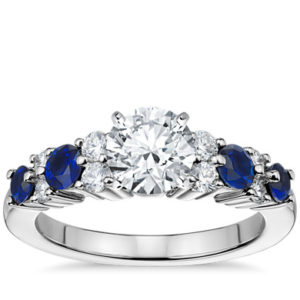 Garland Sapphire and Diamond Engagement Ring in Platinum