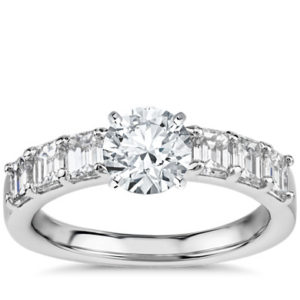 Emerald Cut Diamond Engagement Ring in Platinum