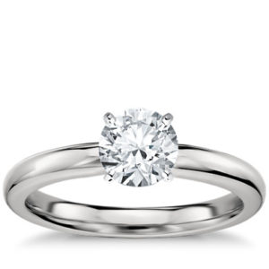 Classic Comfort Fit Solitaire Engagement Ring in Platinum