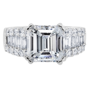 18KW Diamond Prong Setting And Channel Setting-Emerald