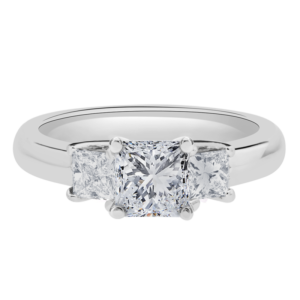 Platinum Diamond Three-Stone Setting-W444-Princess