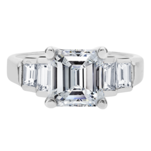Platinum Diamond Channel Setting W486-Emerald