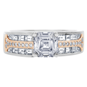 Platinum And 18KR Diamond Bead Set Setting