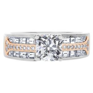 Platinum And 18KR Diamond Bead Set Setting