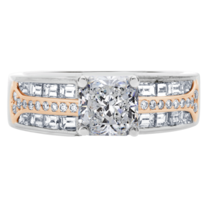 Platinum And 18KR Diamond Bead Set Setting