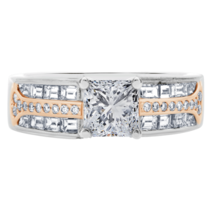 Platinum And 18KR Diamond Bead Set Setting