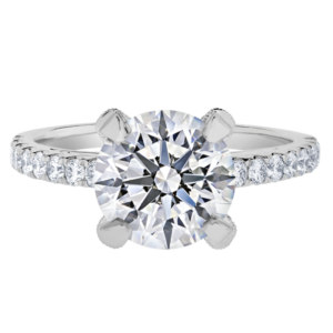 18KW Diamond Macro Pave Setting And Prong Setting-Round