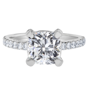 18KW Diamond Macro Pave Setting And Prong Setting W732-Cushion