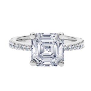 Platinum Prong And Pave Diamond Setting