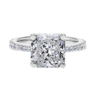 Platinum Prong And Pave Diamond Setting
