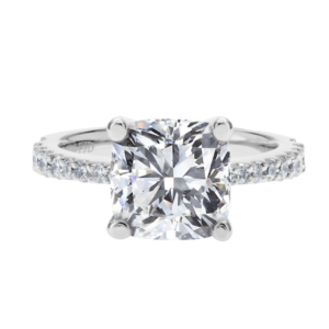 Platinum Prong And Pave Diamond Setting