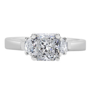 Platinum Diamond Three-Stone Setting