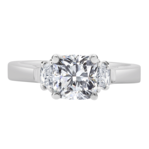 Platinum Diamond Three-Stone Setting