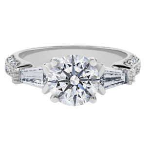 Platinum Diamond Three-Stone Setting