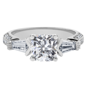 Platinum Diamond Three-Stone Setting