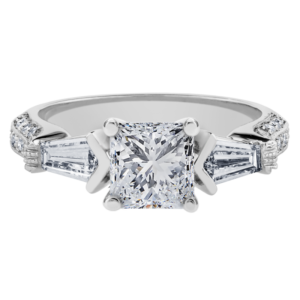 Platinum Diamond Three-Stone Setting