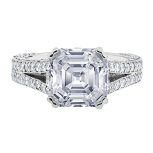 Platinum Diamond Pave Setting-Y316-Asscher