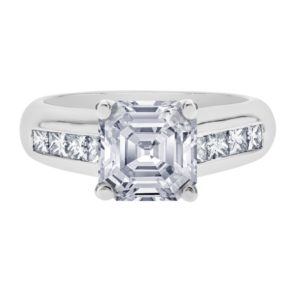 Platinum Diamond Channel Setting-Y341-Asscher