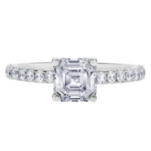 Platinum Diamond Prong Setting  Y544-Asscher