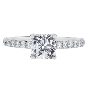 Platinum Diamond Prong Setting Y544-Cushion