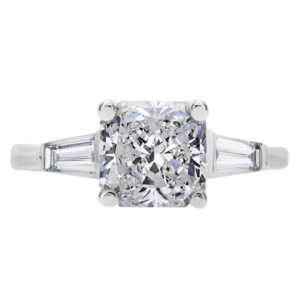 Platinum Diamond Three-Stone Setting Y598-Radiant