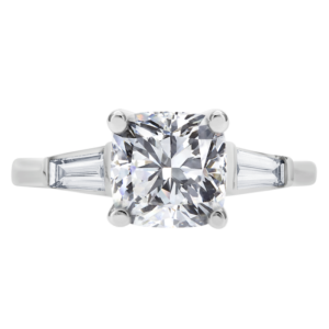 Platinum Diamond Three-Stone-Cushion