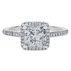 Platinum Micro Pave Diamond-Princess