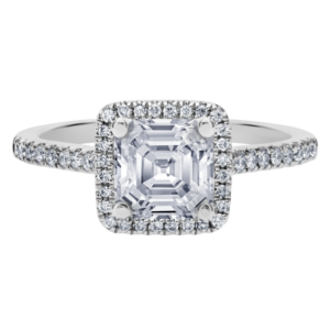 Platinum Micro Pave Diamond-Asscher