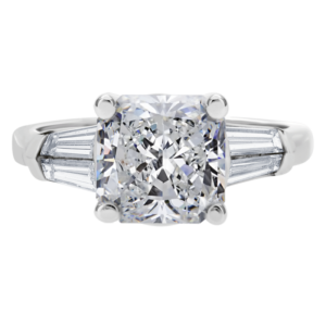 Platinum Diamond Three-Stone Y686-Radiant