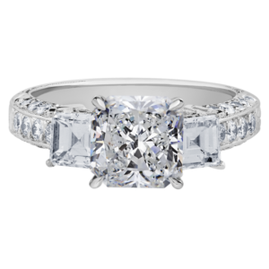 Platinum Diamond Three-Stone Y818-Radiant