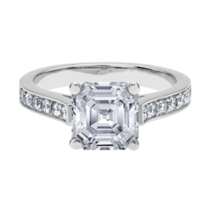 Platinum Diamond Channel Setting-Y892-Asscher