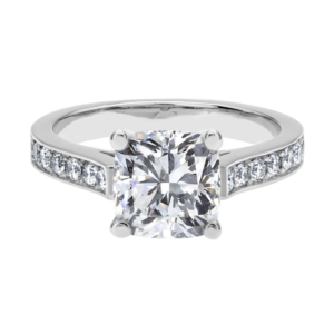 Platinum Diamond Channel Setting-Y892-Cushion