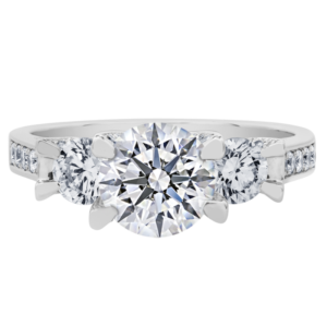 Platinum Three-Stone Micro Y932-Round