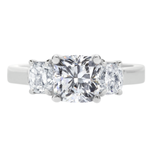 Platinum Three-stone-Cushion