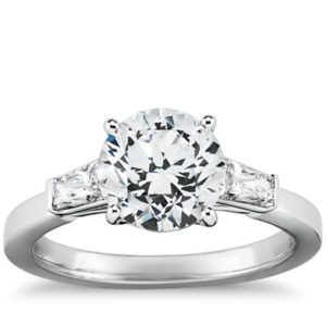 Tapered Brilliant Baguette Diamond Engagement Ring in Platinum